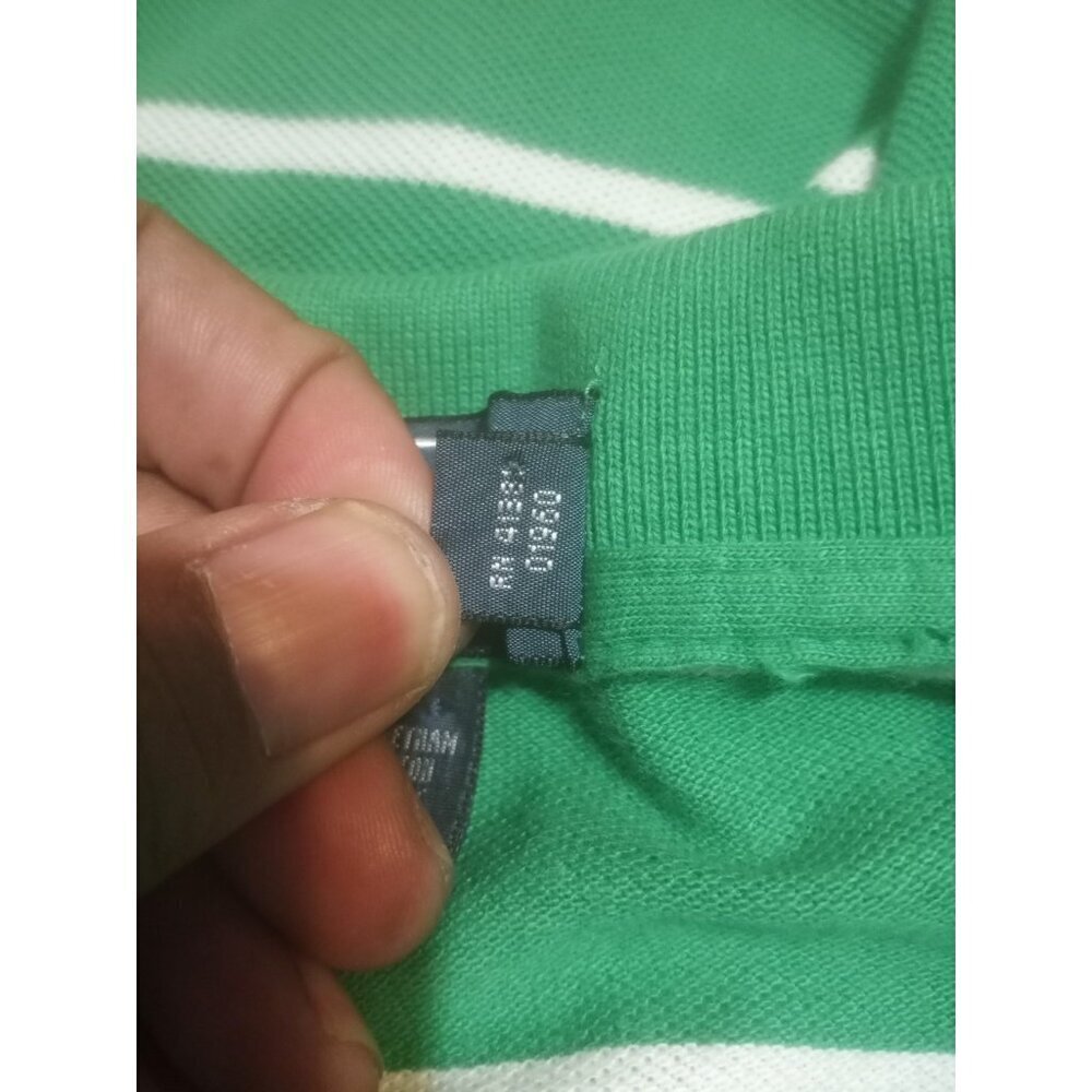Polo Ralph Lauren Men's Size XXL BIG 2xb Shirt Green White Stripe Golf Pony y2k - Picture 9 of 11